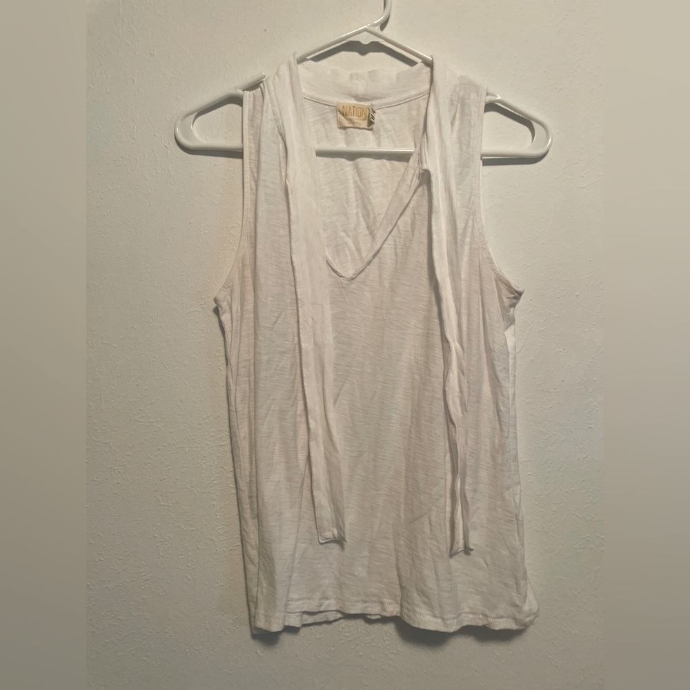Nation LTD Cream Tank Top with Tie Detail